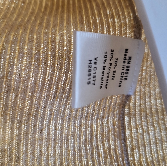 COLDWATER CREEK NEW $45 Scoop Neck Sweater Knit Shell Top in Gold Metallic XL - Picture 6 of 8